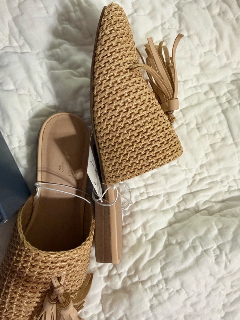 Universal Thread Woven Tassel Slide Mules in Natural - Picture 2 of 4